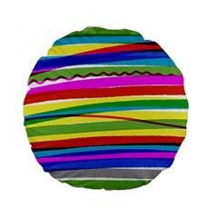 Print Ink Colorful Background Standard 15  Premium Flano Round Cushions by Cemarart