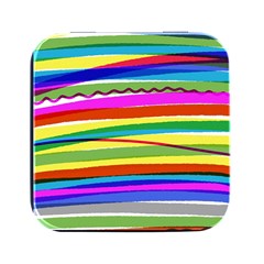 Print Ink Colorful Background Square Metal Box (black)