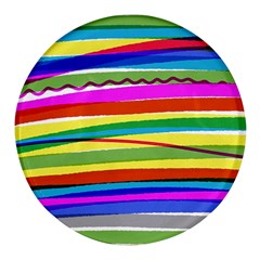 Print Ink Colorful Background Round Glass Fridge Magnet (4 Pack) by Cemarart