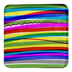 Print Ink Colorful Background Square Glass Fridge Magnet (4 Pack) by Cemarart