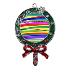 Print Ink Colorful Background Metal X mas Lollipop With Crystal Ornament