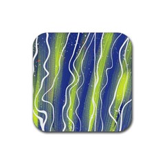 Texture Multicolour Gradient Grunge Rubber Coaster (square) by Cemarart