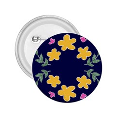 Doodle Flower Leaves Plant Design 2.25  Buttons