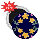 Doodle Flower Leaves Plant Design 2.25  Magnets (10 pack)  Front