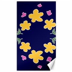 Doodle Flower Leaves Plant Design Canvas 40  x 72 