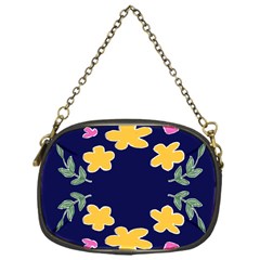 Doodle Flower Leaves Plant Design Chain Purse (One Side)