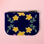 Doodle Flower Leaves Plant Design Mini Coin Purse Back