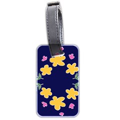 Doodle Flower Leaves Plant Design Luggage Tag (two sides)