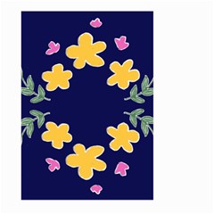 Doodle Flower Leaves Plant Design Large Garden Flag (Two Sides)