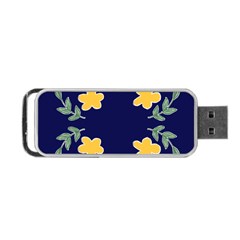 Doodle Flower Leaves Plant Design Portable USB Flash (One Side)