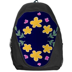 Doodle Flower Leaves Plant Design Backpack Bag