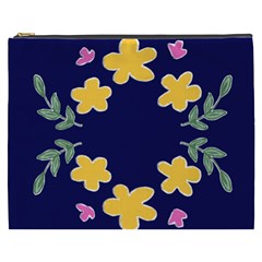 Doodle Flower Leaves Plant Design Cosmetic Bag (xxxl) by Cemarart