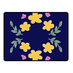 Doodle Flower Leaves Plant Design Two Sides Fleece Blanket (Small)