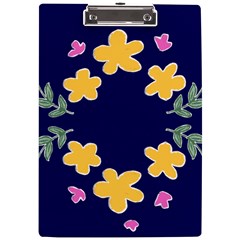 Doodle Flower Leaves Plant Design A4 Acrylic Clipboard