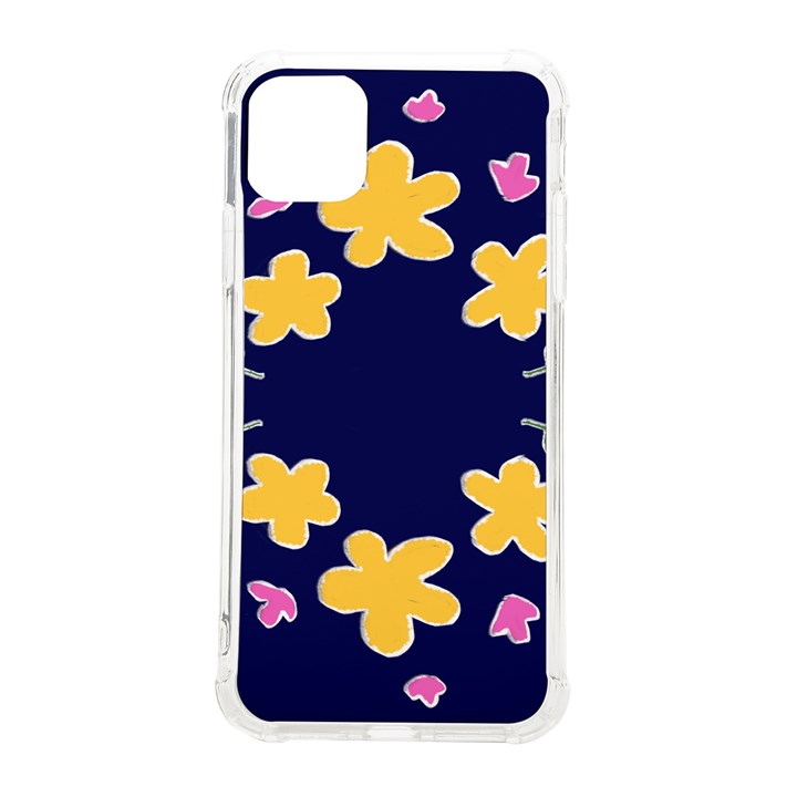 Doodle Flower Leaves Plant Design iPhone 11 Pro Max 6.5 Inch TPU UV Print Case