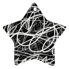 Flower Print Doodle Pattern Floral Star Ornament (two Sides) by Cemarart