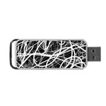 Flower Print Doodle Pattern Floral Portable USB Flash (Two Sides) Front