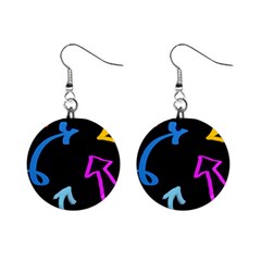 Colorful Arrows Kids Pointer Mini Button Earrings by Cemarart