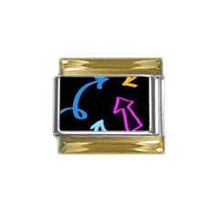 Colorful Arrows Kids Pointer Gold Trim Italian Charm (9mm) by Cemarart