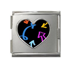 Colorful Arrows Kids Pointer Mega Link Heart Italian Charm (18mm) by Cemarart