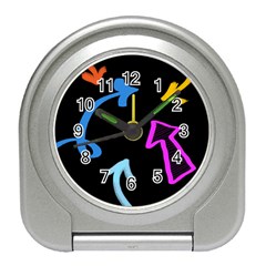 Colorful Arrows Kids Pointer Travel Alarm Clock by Cemarart