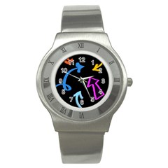 Colorful Arrows Kids Pointer Stainless Steel Watch by Cemarart