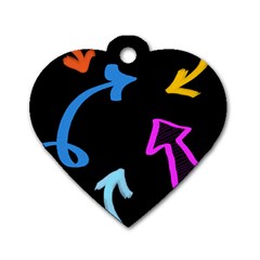 Colorful Arrows Kids Pointer Dog Tag Heart (two Sides) by Cemarart