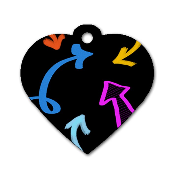 Colorful Arrows Kids Pointer Dog Tag Heart (Two Sides)