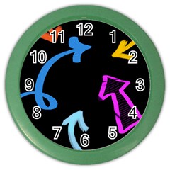 Colorful Arrows Kids Pointer Color Wall Clock by Cemarart