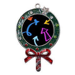 Colorful Arrows Kids Pointer Metal X mas Lollipop With Crystal Ornament by Cemarart