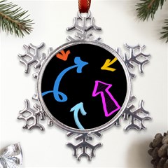 Colorful Arrows Kids Pointer Metal Large Snowflake Ornament by Cemarart