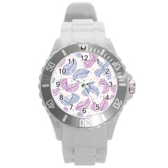 Blob Gradient Blur Scatter Round Plastic Sport Watch (l) by Cemarart