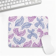 Boho Bohemian Leaves Branch Beige Small Mousepad by Cemarart