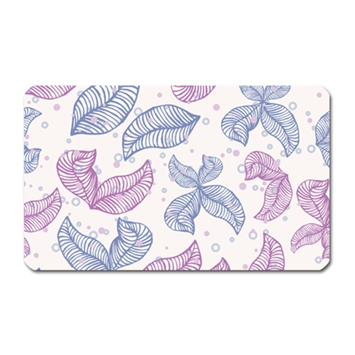 Leaves Line Art Background Magnet (Rectangular)