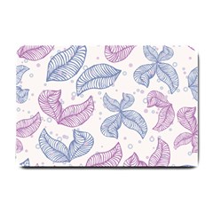 Leaves Line Art Background Small Doormat by Cemarart