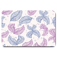 Leaves Line Art Background Large Doormat by Cemarart