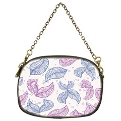 Leaves Line Art Background Chain Purse (one Side) by Cemarart