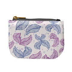 Leaves Line Art Background Mini Coin Purse by Cemarart