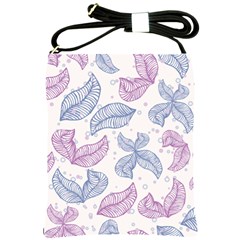 Leaves Line Art Background Shoulder Sling Bag by Cemarart