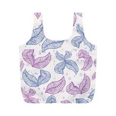 Leaves Line Art Background Full Print Recycle Bag (m) by Cemarart