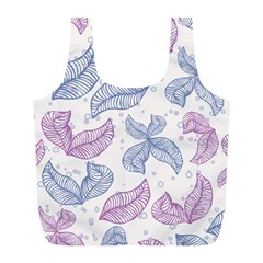 Leaves Line Art Background Full Print Recycle Bag (l) by Cemarart