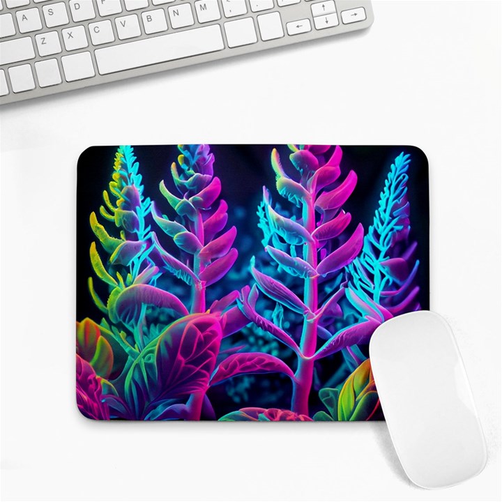 Spring Flower Neon Wallpaper Small Mousepad