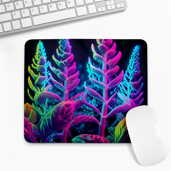 Spring Flower Neon Wallpaper Large Mousepad