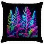 Spring Flower Neon Wallpaper Throw Pillow Case (Black) Front