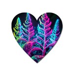 Spring Flower Neon Wallpaper Heart Magnet Front