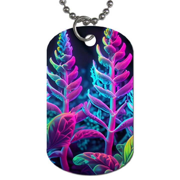 Spring Flower Neon Wallpaper Dog Tag (Two Sides)