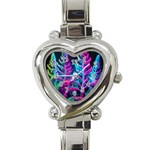 Spring Flower Neon Wallpaper Heart Italian Charm Watch Front