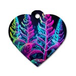 Spring Flower Neon Wallpaper Dog Tag Heart (Two Sides) Front