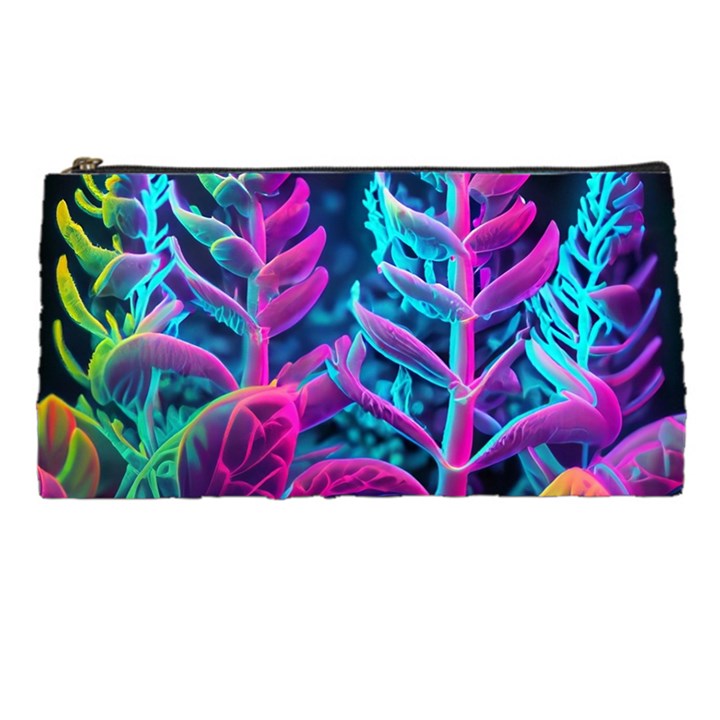 Spring Flower Neon Wallpaper Pencil Case