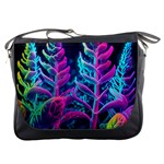 Spring Flower Neon Wallpaper Messenger Bag Front